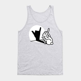 Funny Rabbit shadow hand 'Call You' hand sign date Tank Top